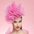 Fairy Floss — sculptural baby pink crin hat handmade by Australian milliner Cynthia Jones-Bryson
